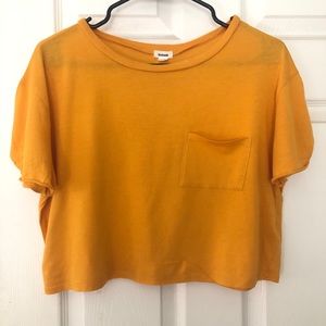 Garage mustard yellow crop top